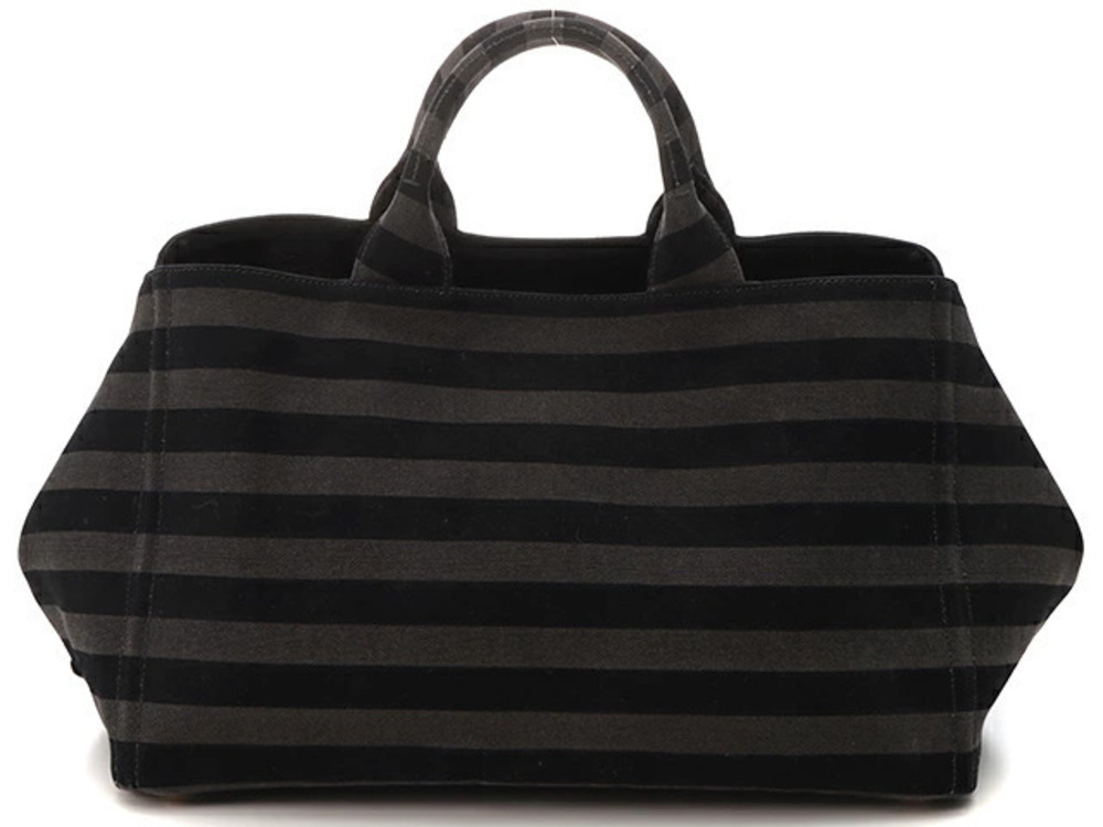 Prada Canapa L Bag Denim Black Stripe